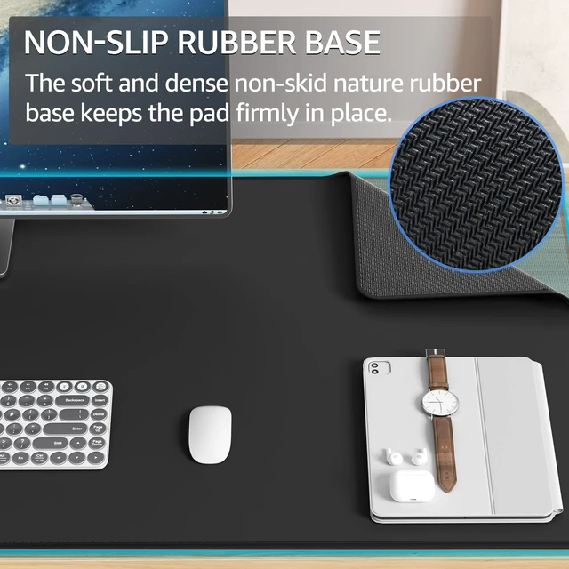 Alt view image 4 of 7 - KTRIO Oversized Gaming Mouse Pad Desk Mat for Gamer, 47.3" x 23.6", Black | Full Desk Coverage, Superior Micro-Weave Cloth, Non-Slip Rubber Base, Durable Stitched Edges, Water-Resistant Coating