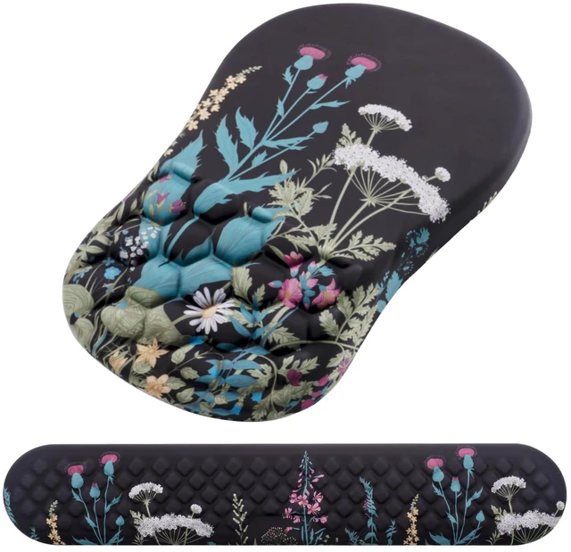 Main image of Mouse Pad Wrist Support, Laokiiy 2 in1 Keyboard Wrist Rest+ Ergonomic Mouse Pad, Non-Slip Wrist Rest for Computer Keyboard, Made Easy Typing & Relieve Wrist Pain(Flower)