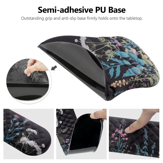 Alt view image 4 of 7 - Mouse Pad Wrist Support, Laokiiy 2 in1 Keyboard Wrist Rest+ Ergonomic Mouse Pad, Non-Slip Wrist Rest for Computer Keyboard, Made Easy Typing & Relieve Wrist Pain(Flower)