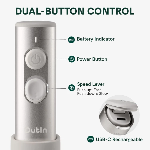 Alt view image 4 of 7 - OutIn LattoGo Milk Frother HandheldRechargeable & Professional Grade | Electric Frother for Milk, Mini Mixer & Coffee Blender for Barista-Quality Latte Anywhere with Travel Case (Starburst Silver)