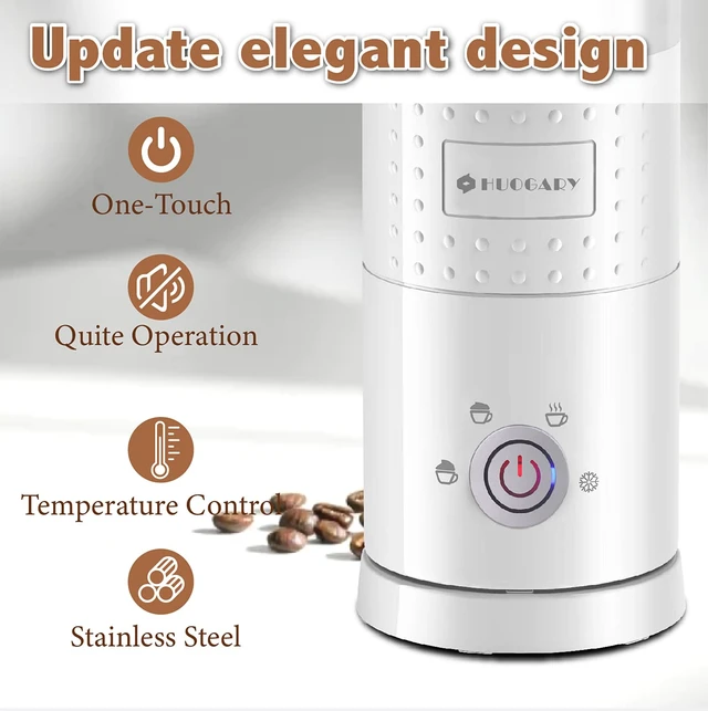 Alt view image 4 of 7 - 4 in 1 Milk FrotherElectric Milk Frother and Steamer 300mlFast Frothing | Stainless Steel Inner,Automatic Hot& Cold Foam Maker and Milk Warmer For Latte, Cappuccinos, MacchiatoWhite