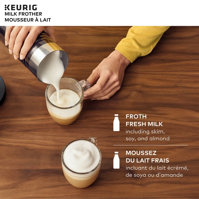 Alt view image 4 of 7 - Keurig Standalone Frother Works Non-Dairy Milk, Hot and Cold Frothing, 6 Oz, Black