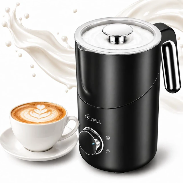 Main image of COLDFILL Electric Milk Frother, 21.16oz/600ml Automatic Milk Steamer | Hot & Cold Foam Maker, Temperature Control, Auto Shut-Off, Ergonomic Grip, Dishwasher Safe, Detachable Frother for Coffee