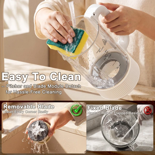 Alt view image 6 of 7 - Arcmira Nut Milk Maker with Detachable Design, 13-in-1 Automatic, 59.18oz | No Soak, Delay Start, Keep Warm & Auto-Clean Soy Milk Maker Machine, Fresh Homemade Almond/Oat Milk, Juice, Soup, Shakes
