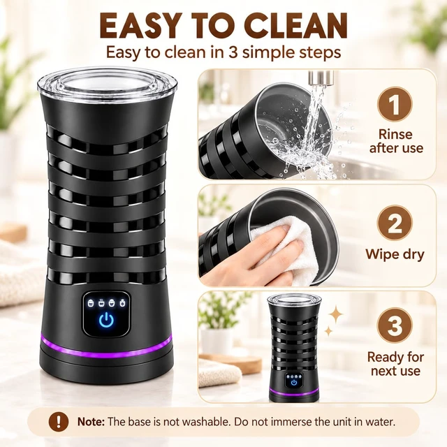 Alt view image 2 of 4 - Electric Milk Frother, 4-in-1 Milk Frother and Steamer, Large Capactity | Hot & Cold Foam |430ml Milk Heating | Touch Control | Nonstick Interior | Quiet Operation | Milk Warmer for Latte, Cappuccino
