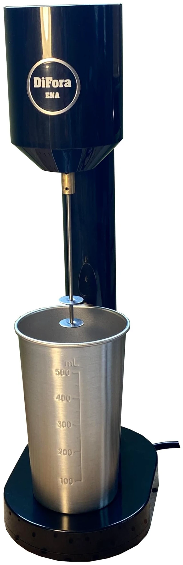 Main image of New DiFora ENA Drink Mixer, Milkfrother, Milkshake Maker, 100W., 120V., Two Speeds, Large Stainless Steel Cup, Black
