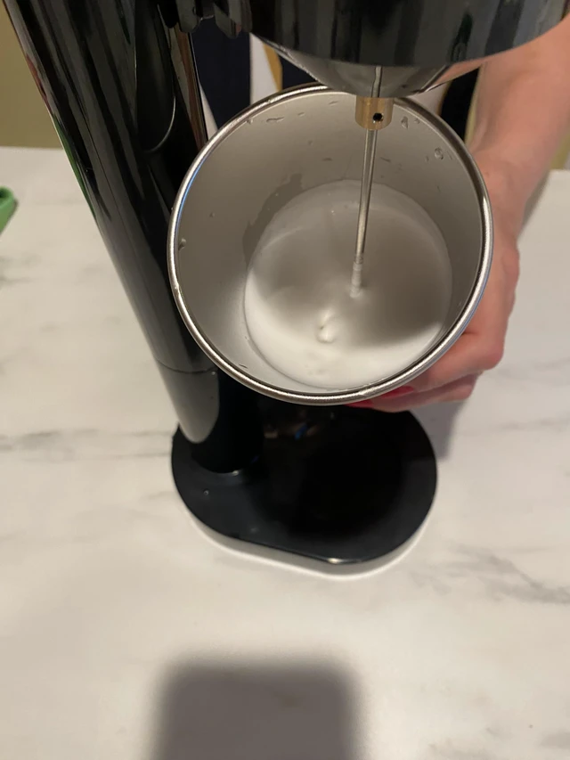 Alt view image 6 of 7 - New DiFora ENA Drink Mixer, Milkfrother, Milkshake Maker, 100W., 120V., Two Speeds, Large Stainless Steel Cup, Black