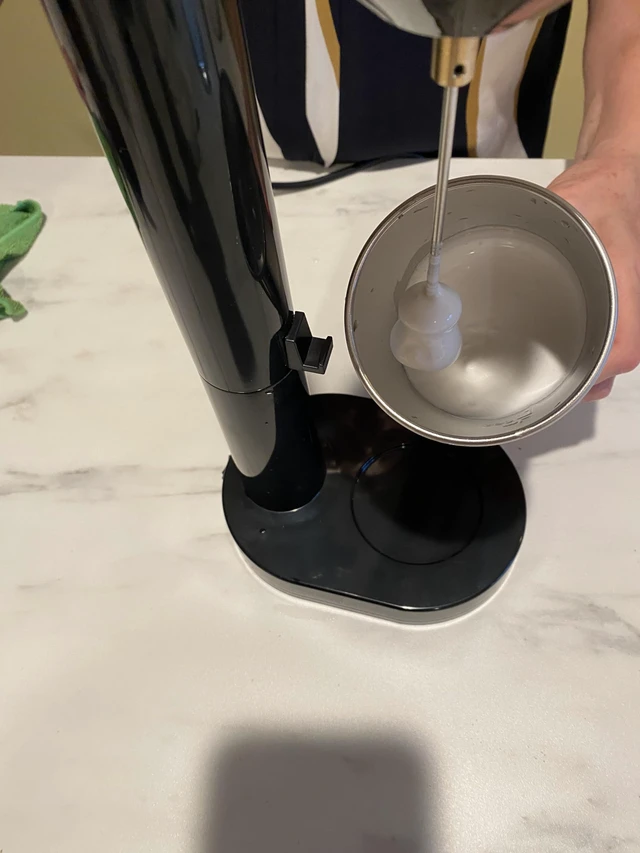 Alt view image 5 of 7 - New DiFora ENA Drink Mixer, Milkfrother, Milkshake Maker, 100W., 120V., Two Speeds, Large Stainless Steel Cup, Black