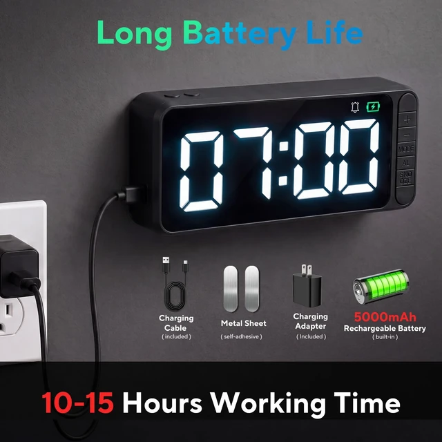 Alt view image 7 of 7 - Wireless Camera Clock 4K Indoor Camera with 5000mAh Battery, Small Nanny Cam with Motion Detection, Night Vision, Remote Viewing,Magnetic Wall Mount or Free Standing