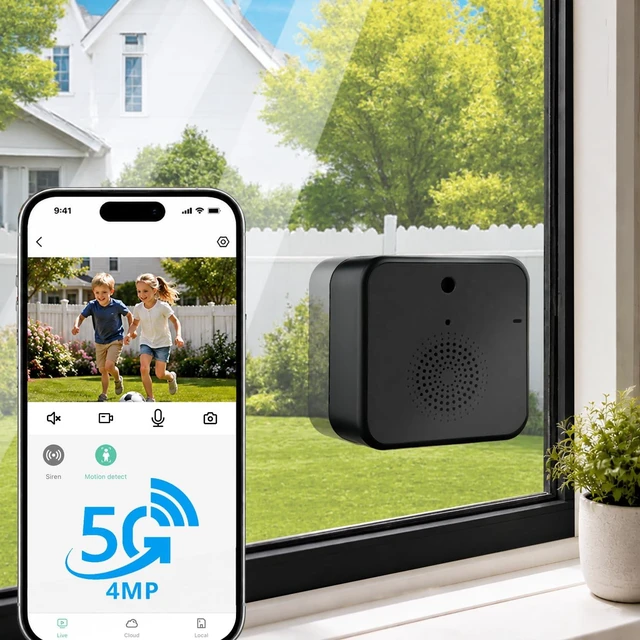 Main image of 2.5K Wireless Window Cameras for Home Security | 6s Pre-Roll, 2.4/5G Wifi, Battery Powered, Color Night Vision, Indoor Cameras for Home Security