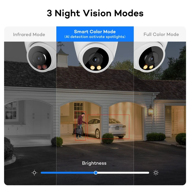 Alt view image 3 of 7 - 4K 8MP PoE IP Security Camera Smart Color Night, Capture Video Audio | 8 Megapixels(3840x2160), Commercial Wired 134° Camera, Home/Business, Indoor/Outdoor, AI Detection, Only Work with ONWOTE NVR