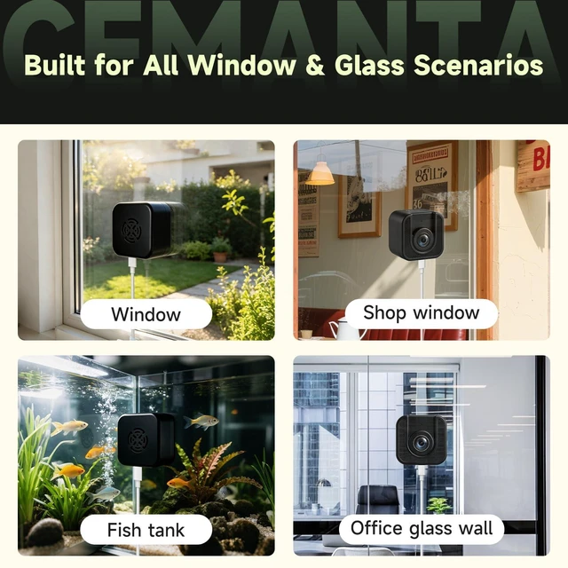 Alt view image 7 of 7 - CEMANTA 3MP Window Camera for Indoor & Outdoor Monitoring-2 Pack (Black) | Free Cloud Storage,2.4Ghz & 5Ghz, Color Starlight Night Vision, Anti-Glare, AI Motion Detection, 24/7 Recording