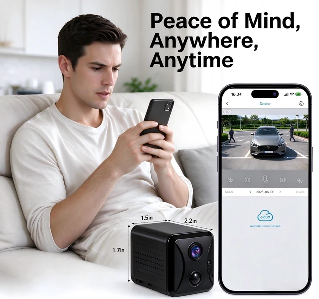 Alt view image 4 of 7 - PABXTATU 4G LTE Hidden Spy Camera, Cellular Security Cameras Wireless Indoor with 4G SIM Card (No WiFi) with Motion Detection, Night Vision, 2-Way Talk & Siren, Phone App Remote Control