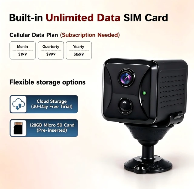 Alt view image 6 of 7 - PABXTATU 4G LTE Hidden Spy Camera, Cellular Security Cameras Wireless Indoor with 4G SIM Card (No WiFi) with Motion Detection, Night Vision, 2-Way Talk & Siren, Phone App Remote Control
