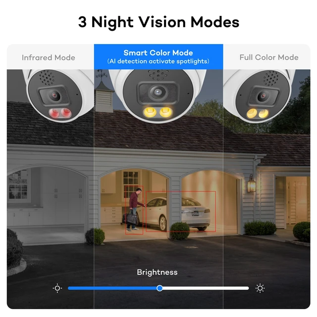 Alt view image 3 of 7 - ONWOTE 4K 8MP 2 Way Talk 125° PoE IP CCTV Camera, Smart Color Night Vision | Capture Video & Audio, Commercial Wired Camera for Home Business, Indoor/Outdoor, AI Detection, Only Work with ONWOTE NVRs