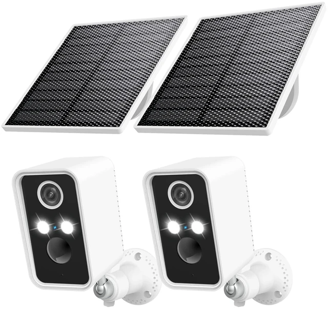 Main image of WY-LINK Battery Security Cameras with Solar Panel for Home Security | Solar Camera Outdoor Wireless, Motion Detection, Night Vision, Alexa, 2.4G Wi-Fi Only, Only Event Recording(2-Pack)