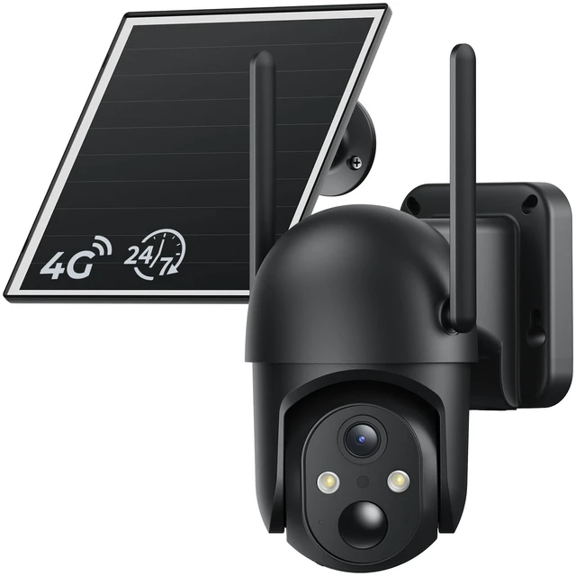 Main image of ELYSOO 4G LTE Cellular Security Cameras, 24/7 Recording, Solar Powered Outdoor Cam No WiFi Needed for Farm&Ranch, 2K Night Vision, Built in eSIM Card(Support Verizon/AT&T/T-Mobile) - Black