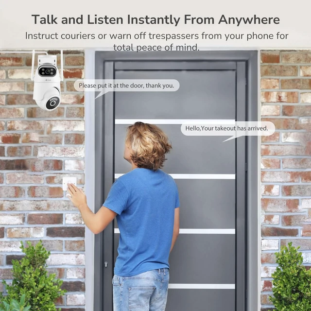 Alt view image 7 of 7 - Kittyhok Home Security Camera System Wireless, Dual Lens 2K Outdoor Cameras | Add-on Cam, 2.4/5GHz WiFi, Motion Detection, Auto Tracking, 360° Pan & Tilt, Color Night Vision, 2-Way Audio, 24/7 Record