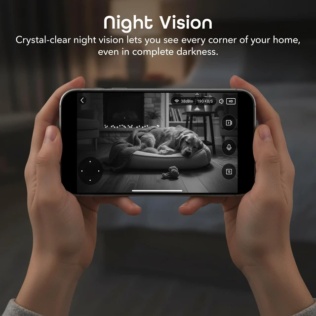Alt view image 6 of 7 - Geeni Scope Ultra 2K 360° Smart Indoor Camera, Auto-Tracking, 1440p HD | 360-degree auto-tracking motion detection, dual band Wi-Fi, Alexa & app control, wall mountable, white