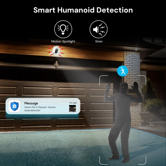 Alt view image 3 of 7 - yeewise Solar Security Camera Wireless Outdoor, 2K QHD Home Security System | Add-on Cam, 2.4&5GHz WiFi, Color Night Vision, WiFi-6, Local Storage, IP66 Weatherproof, No Monthly Fees