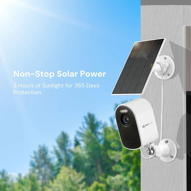 Alt view image 5 of 7 - yeewise Solar Security Camera Wireless Outdoor, 2K QHD Home Security System | Add-on Cam, 2.4&5GHz WiFi, Color Night Vision, WiFi-6, Local Storage, IP66 Weatherproof, No Monthly Fees