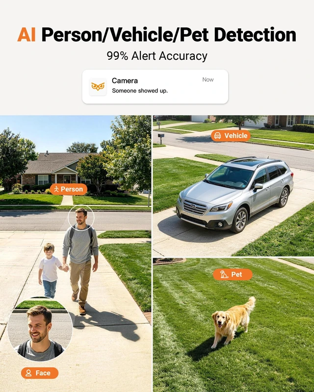 Alt view image 4 of 7 - 5MP 3K No Drill WiFi Magnetic Window Angle Mounted Security Camera | Adjustable 20°Tilt Angle Mount, No subscription, Anti glare, Color Night Vision, US-Only Cloud Storage, AI Detection, 5G/2.4G