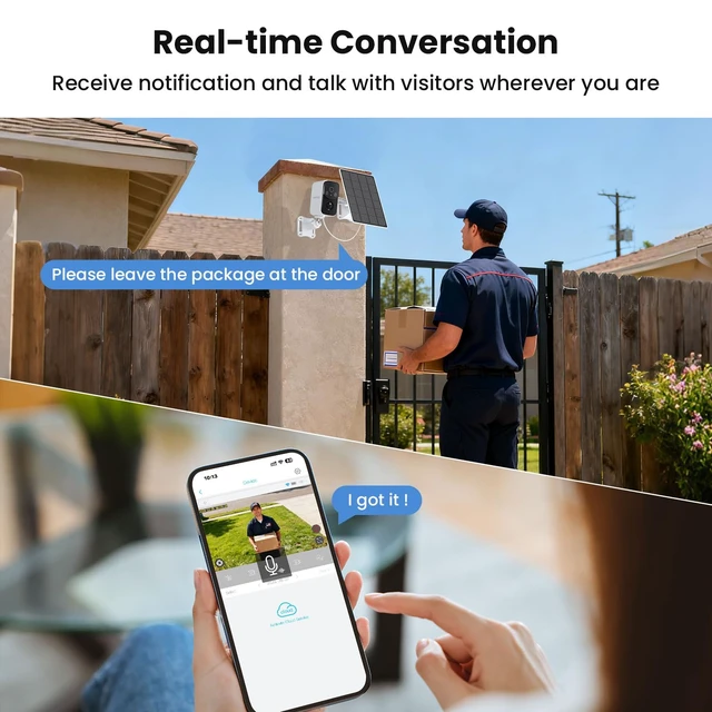 Alt view image 6 of 7 - HAOSTEQER 2 Pack WiFi Solar Security Cameras Wireless Outdoor with 2K HD | 2.4GHz WiFi Outdoor Security Cameras for Home Security with Motion Detection, Instant Alert, Free Cloud Storage(Need Apply)