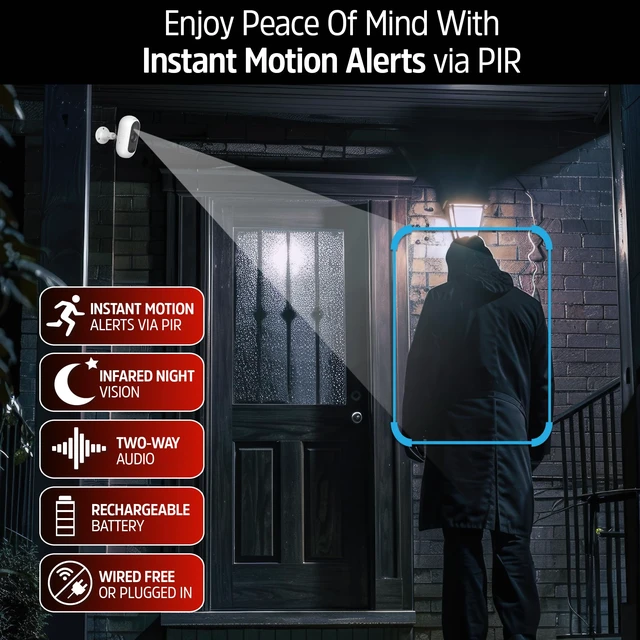 Alt view image 2 of 7 - Energizer Smart 2K Outdoor Battery Security Camera, Wireless, Rechargeable, Weather-Resistant, Live View, 2-Way Audio, Night Vision, Motion Alerts, Hub-Free Wi-Fi, Remote Access, Records Video/Audio