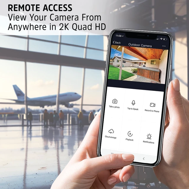 Alt view image 4 of 7 - Energizer Smart 2K Outdoor Battery Security Camera, Wireless, Rechargeable, Weather-Resistant, Live View, 2-Way Audio, Night Vision, Motion Alerts, Hub-Free Wi-Fi, Remote Access, Records Video/Audio