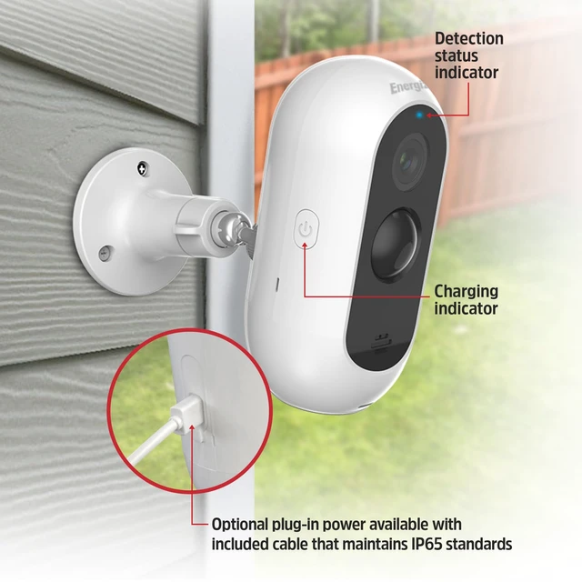 Alt view image 5 of 7 - Energizer Smart 2K Outdoor Battery Security Camera, Wireless, Rechargeable, Weather-Resistant, Live View, 2-Way Audio, Night Vision, Motion Alerts, Hub-Free Wi-Fi, Remote Access, Records Video/Audio