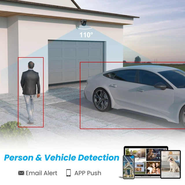 Alt view image 2 of 7 - Anpviz 4K 8MP PoE Security IP Camera Outdoor Wired Black | AI Human Vehicle Detection, 100FT Smart Dual Light Color Night Vision, Built-in Mic, NDAA, IPC-D3B83B-S (U Series)