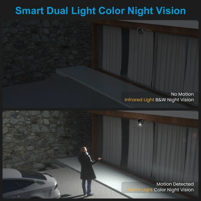 Alt view image 3 of 7 - Anpviz 4K 8MP PoE Security IP Camera Outdoor Wired Black | AI Human Vehicle Detection, 100FT Smart Dual Light Color Night Vision, Built-in Mic, NDAA, IPC-D3B83B-S (U Series)