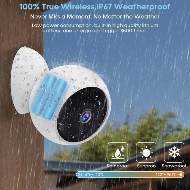 Alt view image 6 of 7 - VicoHome CG9 Outdoor Camera Wireless - 2K HD WiFi Security Camera, 2-Way Audio, Color Night Vision, Battery-Powered, Real-time Recording, Waterproof, Compatible with Alexa