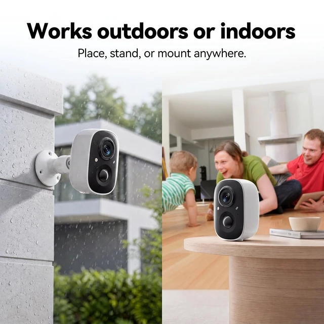 Alt view image 7 of 7 - Gyozol 2K Security Cameras Wireless Outdoor,WiFi Cameras for Home Security | Color Night vision,Motion detection,Two-way talk,SD/Cloud Storage,Battery Powered, IP65 Weatherproof, 2.4G WiFi, Easy Mount