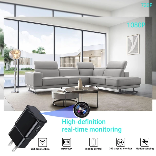 Alt view image 3 of 5 - WJXING 1080P USB Charger Camera,Indoor Phone Charger Camera for Home Security and Officefor Indoor Home,Business, Baby