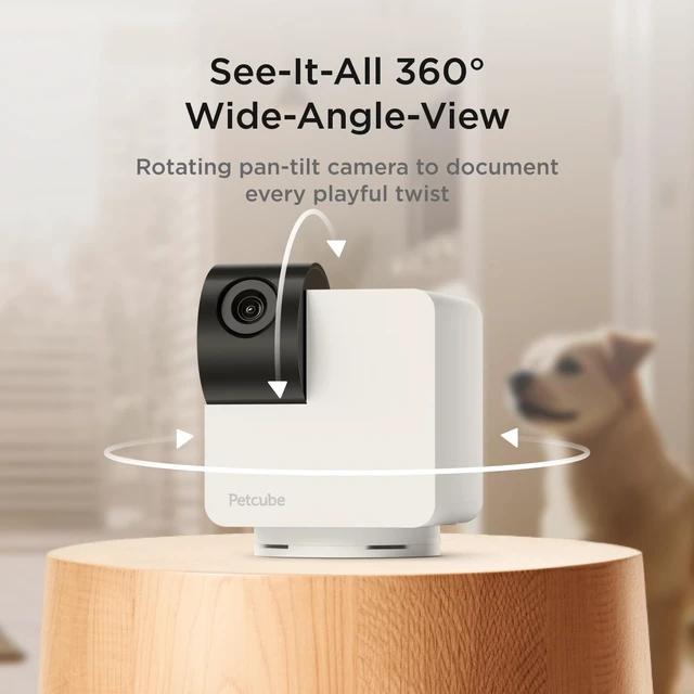 Alt view image 3 of 6 - Petcube Pan-Tilt Cam 360° Wi-Fi Pet & Home Security Camera | 1080p HD, 360° surveillance, dome design, night vision, AI alerts