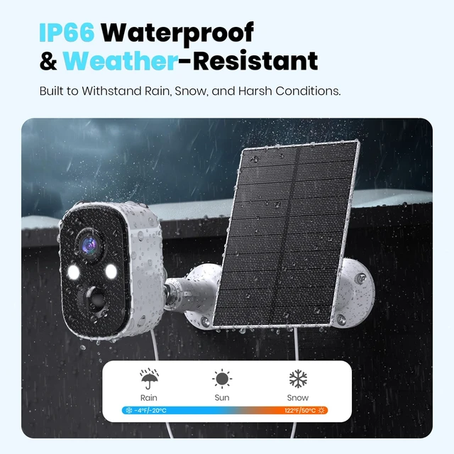 Alt view image 7 of 7 - Techage 2K Solar Security Cameras Wireless Outdoor with AI Motion Detection | Battery Powered WiFi Cameras for Home Securit ,Color Night Vision, 2-Way Talk, IP66 Waterproof, Cloud/SD Storage