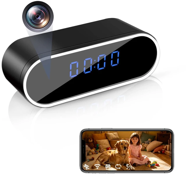 Main image of WiFi Clock Hidden Camera 1080P HD Spy Camera Wireless Nanny Cam, No Audio | Indoor Security Camera with Motion Detection, Night Vision, APP Remote Viewing, Mini Camera for Home/Office/Pets