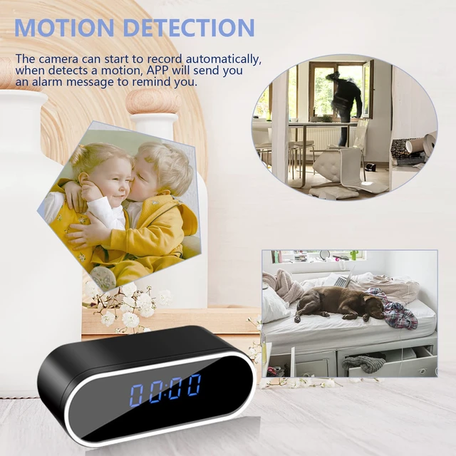 Alt view image 3 of 7 - WiFi Clock Hidden Camera 1080P HD Spy Camera Wireless Nanny Cam, No Audio | Indoor Security Camera with Motion Detection, Night Vision, APP Remote Viewing, Mini Camera for Home/Office/Pets