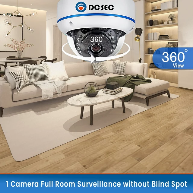Alt view image 2 of 6 - DCSEC HD 1080P 360 Degree Dome Surveillance Cameras Indoor Outdoor 4 in 1 (TVI/AHD/CVI/CVBS BNC Analog System) 1.44mm Fisheye CCTV View Round Wide Angle Security Camera Coax