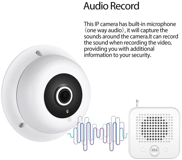 Alt view image 3 of 7 - REVODATA HD 5MP Fisheye POE IP Camera with Microphone, Indoor Security Camera Audio 1.7mm Lens 180° IR Night Vision P2P CCTV Video POE IP, H.265 Motion Detection (IF04-P-Audio-HS)
