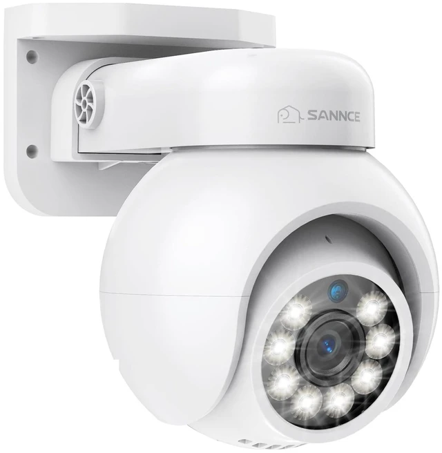Main image of SANNCE 4K 8MP PoE IP Dome Camera with Microphone/Audio, PT Security Camera Outdoor Night Vision 100ft Waterproof IP66 Indoor Wide Angle 2.8mm 24/7 Recording