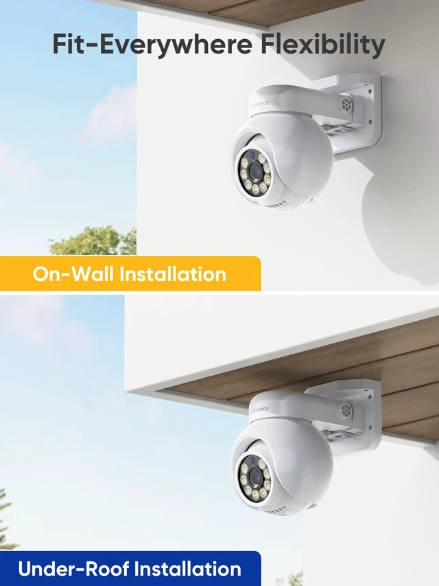 Alt view image 6 of 7 - SANNCE 4K 8MP PoE IP Dome Camera with Microphone/Audio, PT Security Camera Outdoor Night Vision 100ft Waterproof IP66 Indoor Wide Angle 2.8mm 24/7 Recording