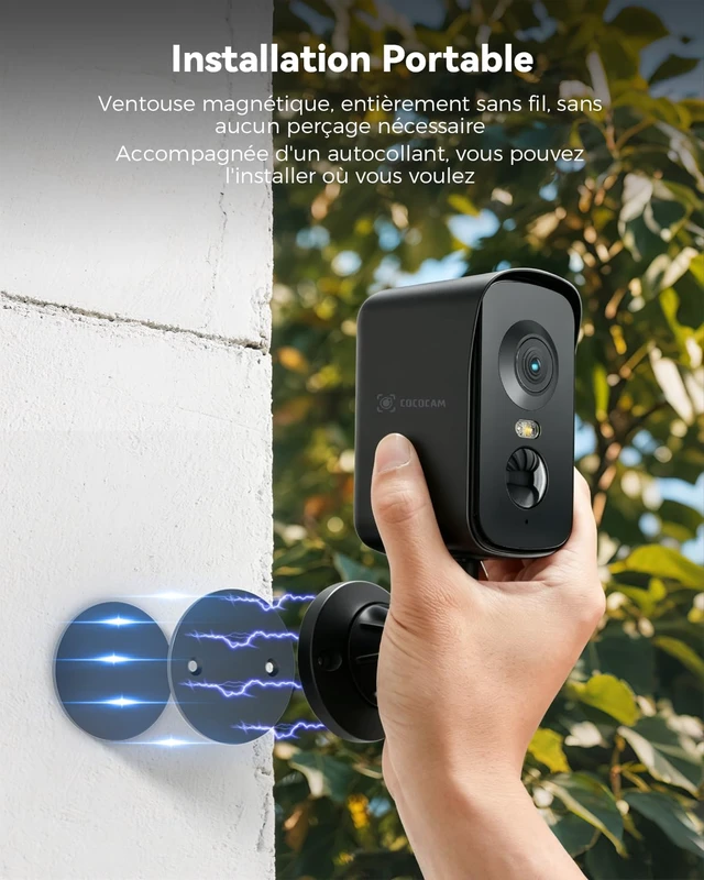 Alt view image 2 of 7 - COCOCAM 4G Portable Magnetic Cellular Security Camera WirelessBlack | 2K Indoor/Outdoor Camera for RV/Camping, 300°Pan,10000Ahm Battery, PIR&AI Human Detection,IP66, Built-in SIM Card (NO WIFI)