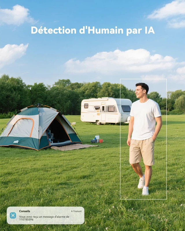 Alt view image 7 of 7 - COCOCAM 4G Portable Magnetic Cellular Security Camera WirelessBlack | 2K Indoor/Outdoor Camera for RV/Camping, 300°Pan,10000Ahm Battery, PIR&AI Human Detection,IP66, Built-in SIM Card (NO WIFI)