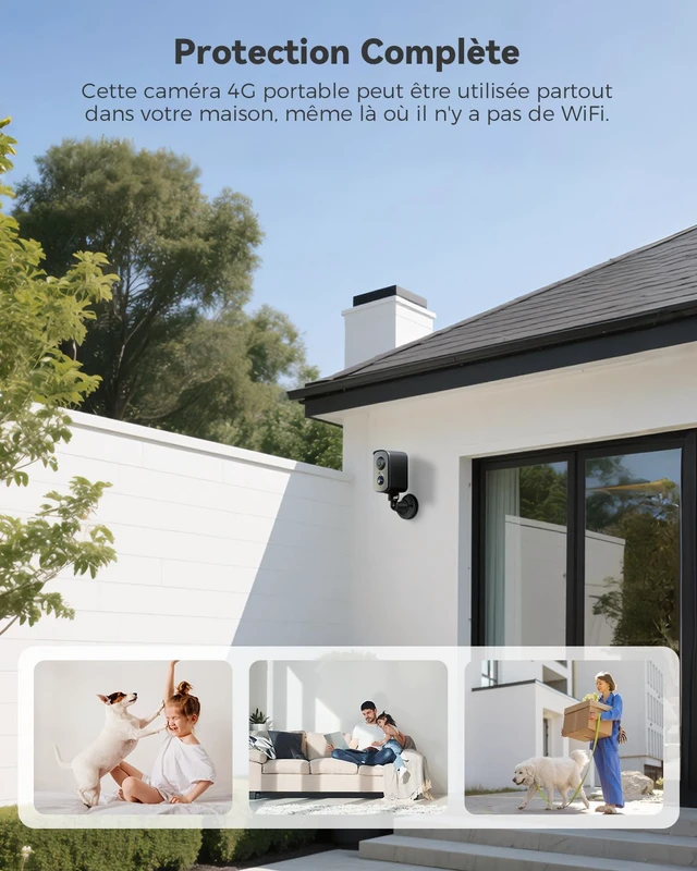 Alt view image 5 of 7 - COCOCAM 4G Portable Magnetic Cellular Security Camera WirelessBlack | 2K Indoor/Outdoor Camera for RV/Camping, 300°Pan,10000Ahm Battery, PIR&AI Human Detection,IP66, Built-in SIM Card (NO WIFI)