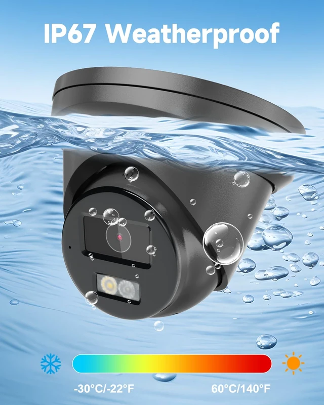 Alt view image 7 of 7 - Anpviz 4K PoE IP Camera Outdoor, 8MP Black Wired Turret Security Camera | Human Vehicle Detection, 2.8mm Lens, Smart Color Night Vision, Metal, Built-in Mic, IP67 Waterproof, WDR, IPC-D3083BD-S-N