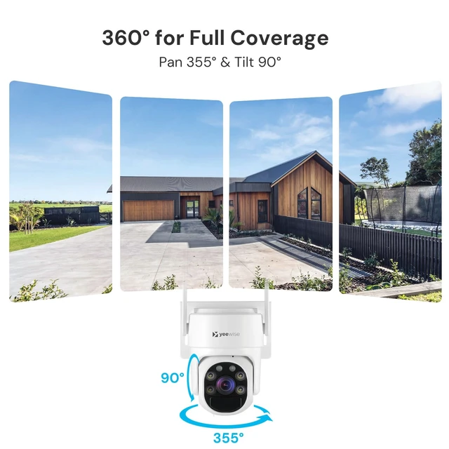 Alt view image 5 of 7 - yeewise Home Security Cameras System, 4MP Solar Security Cameras Wireless | Add-on Cam, 360° Pan & Tilt, WiFi-6, Color Night Vision, Motion Detection, 5G & 2.4G WiFi, Local Storage, No Subscription