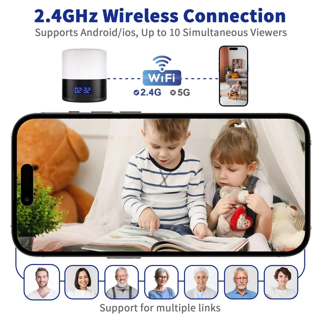 Alt view image 3 of 7 - Chasvon Security Camera Motion Activated Bluetooth Speaker, 270° Viewing Angle, 2.4G /5G Dome Cams with Phone App, Hd 1080P, Wireless WiFi Nanny Cam for Home Offices StoreWhite