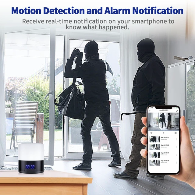 Alt view image 7 of 7 - Chasvon Security Camera Motion Activated Bluetooth Speaker, 270° Viewing Angle, 2.4G /5G Dome Cams with Phone App, Hd 1080P, Wireless WiFi Nanny Cam for Home Offices StoreWhite